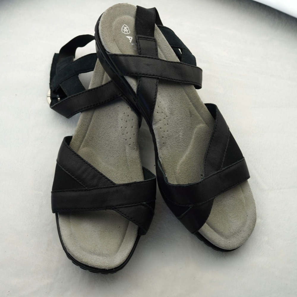 Ariat Black Leather Comfort Sandals Size 8B‎